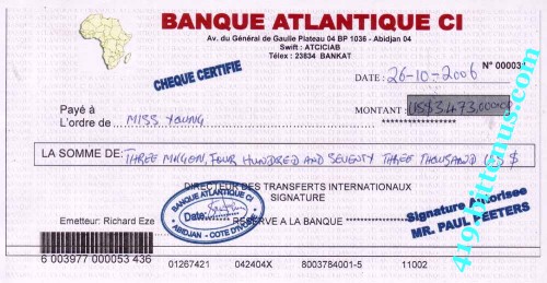 Banque Atlantique CI, US$3,473,000